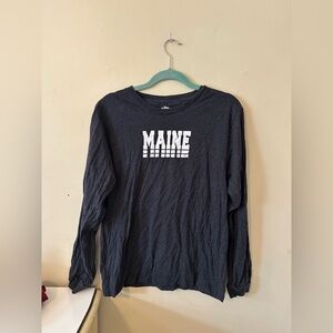 Charcoal Long Sleeve Shirt with Maine Print